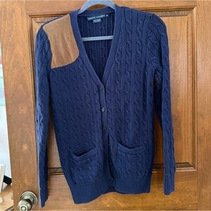 Ralph Lauren Navy Cableknit Cardigan M
